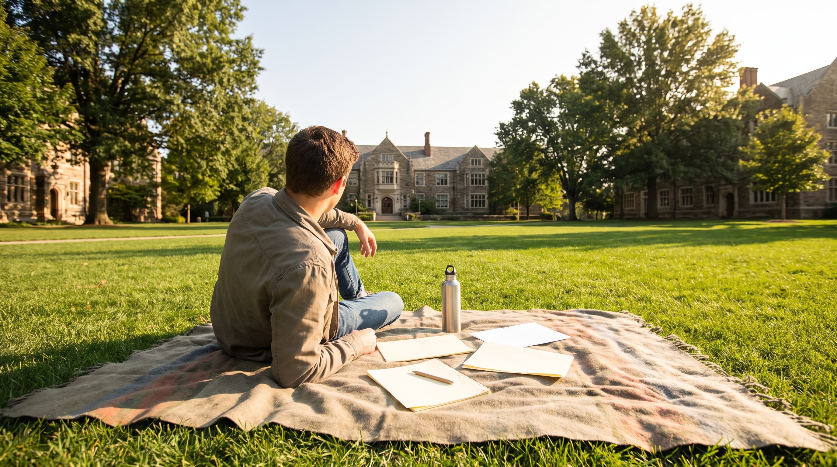 student studying late