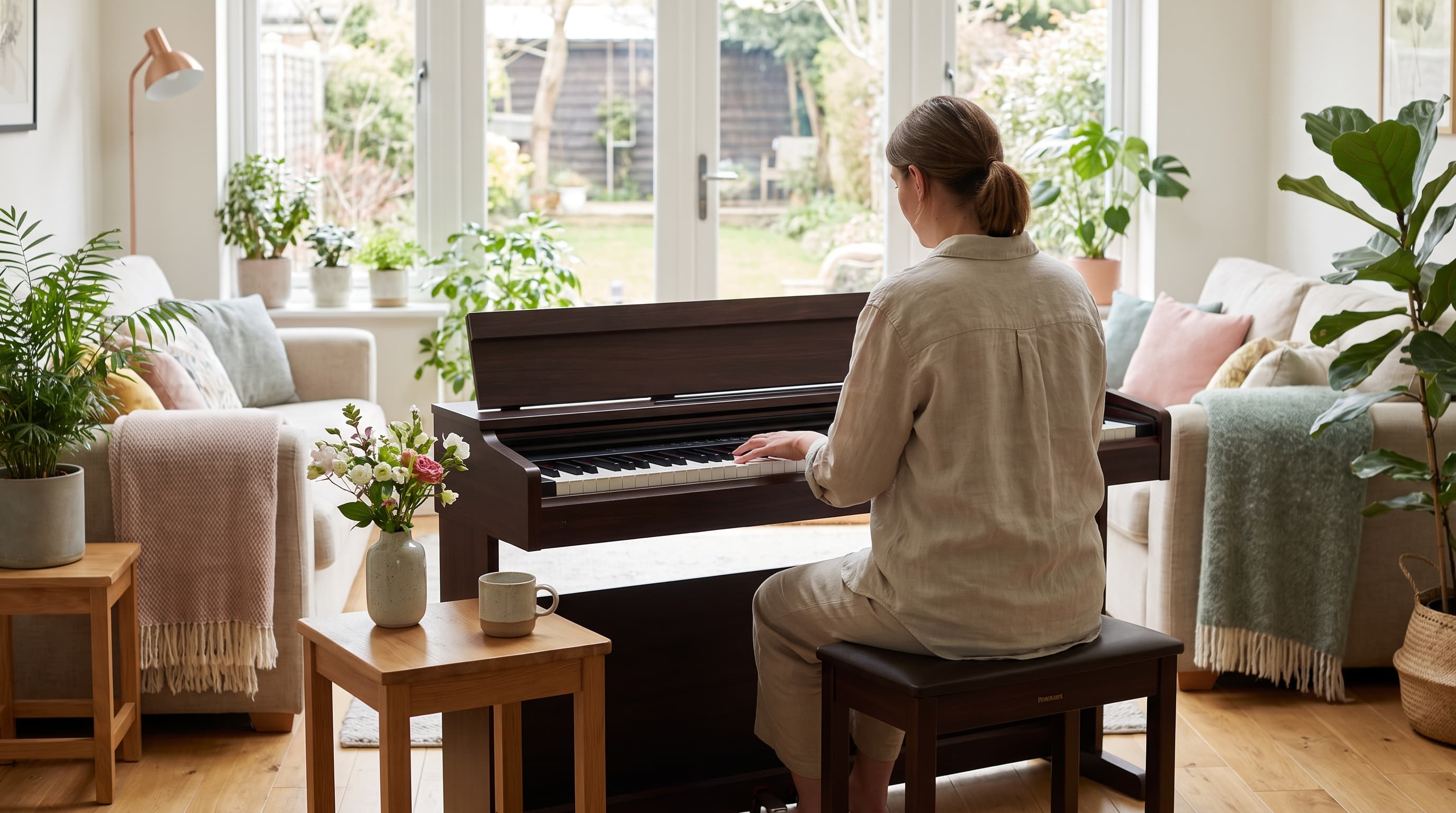 playing digital piano