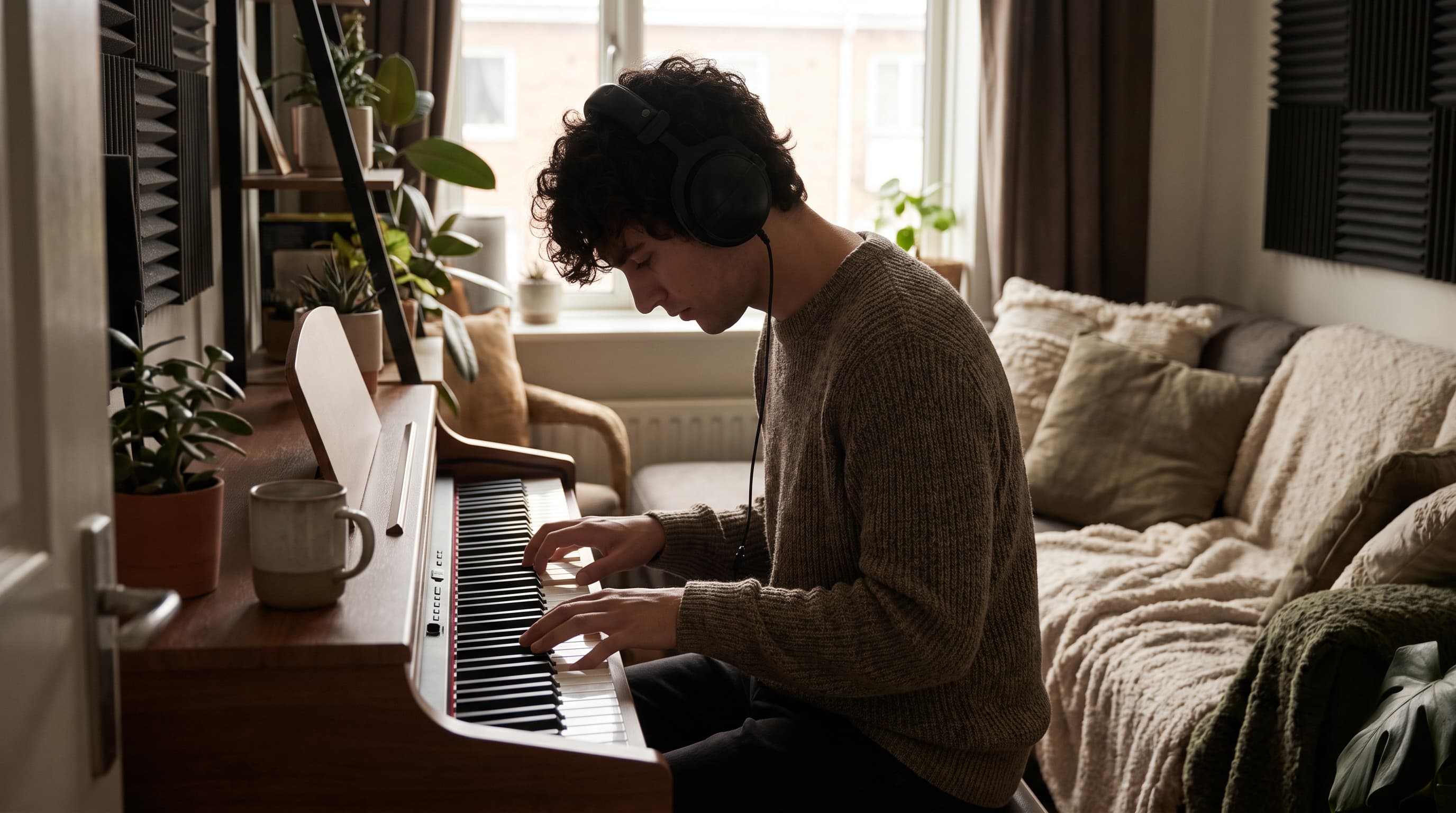 hands playing piano