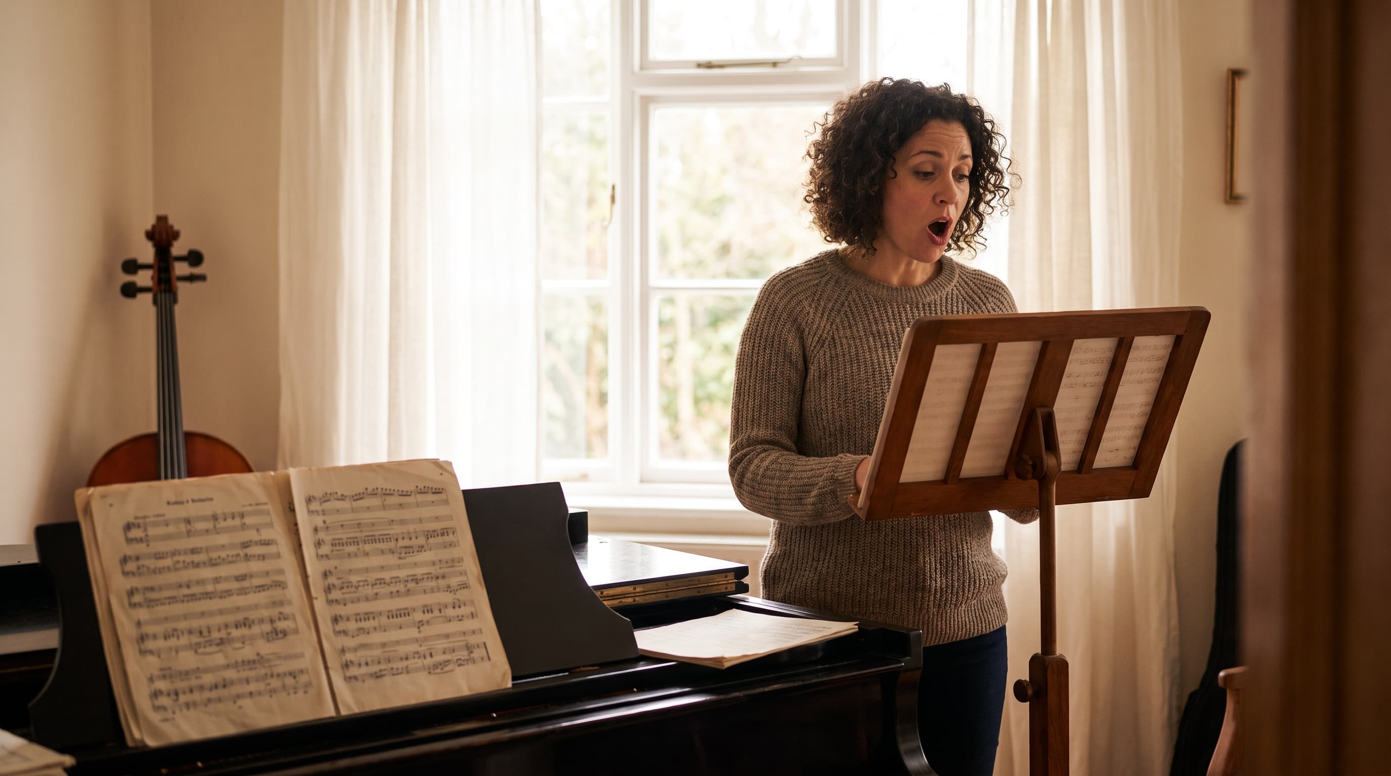 woman singing home