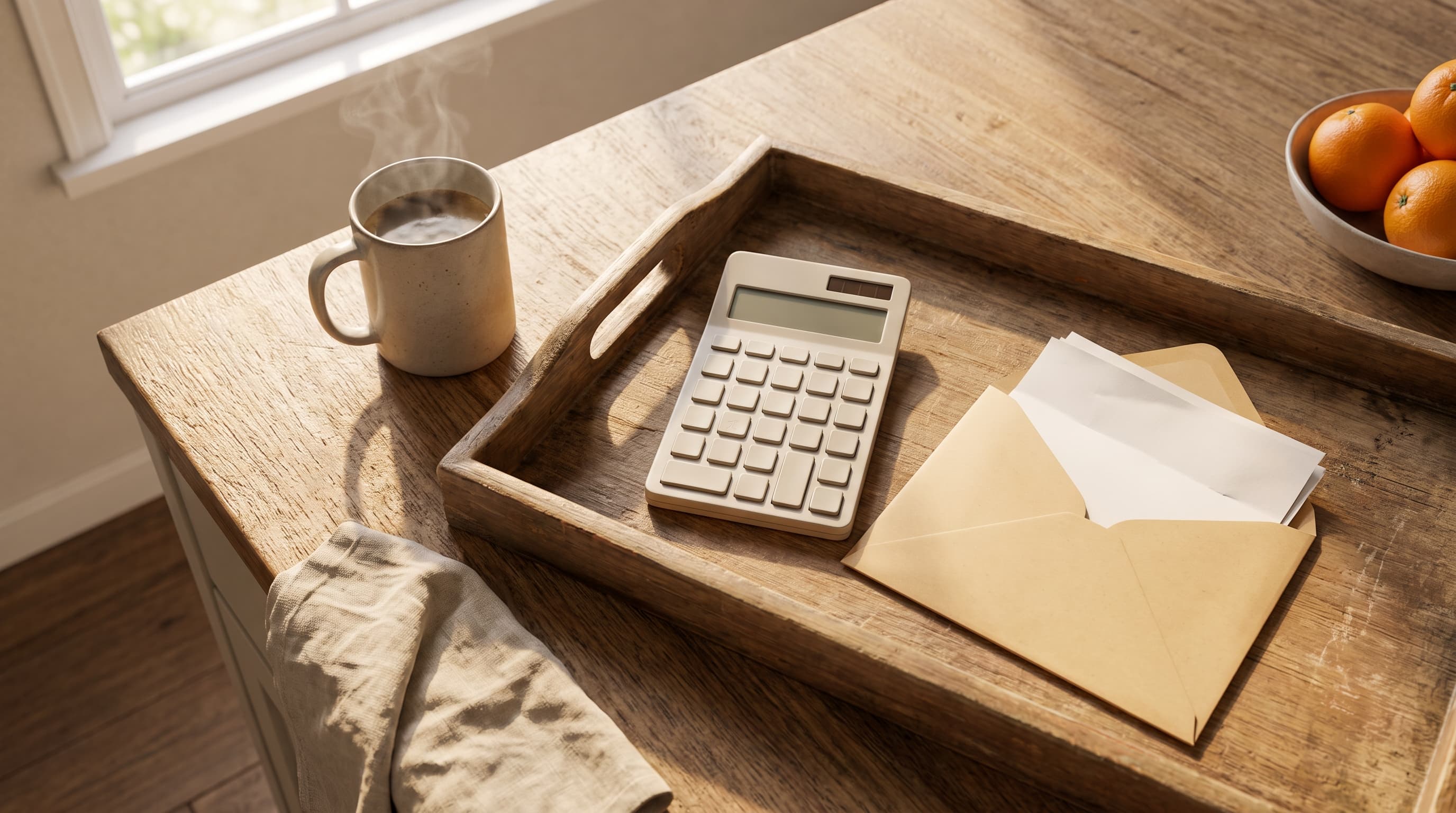 calculator and notebook