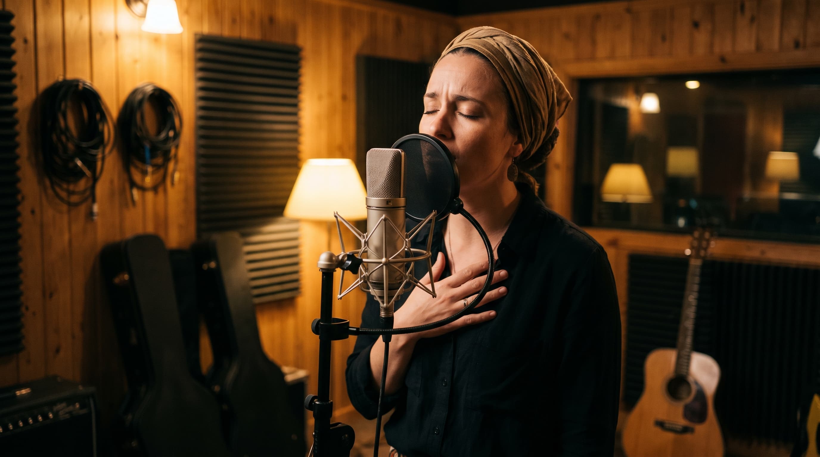 singer holding microphone