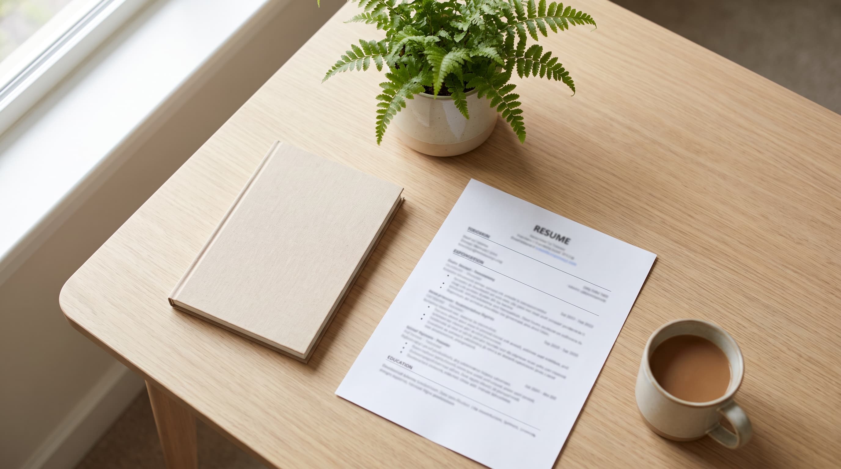 resume on desk