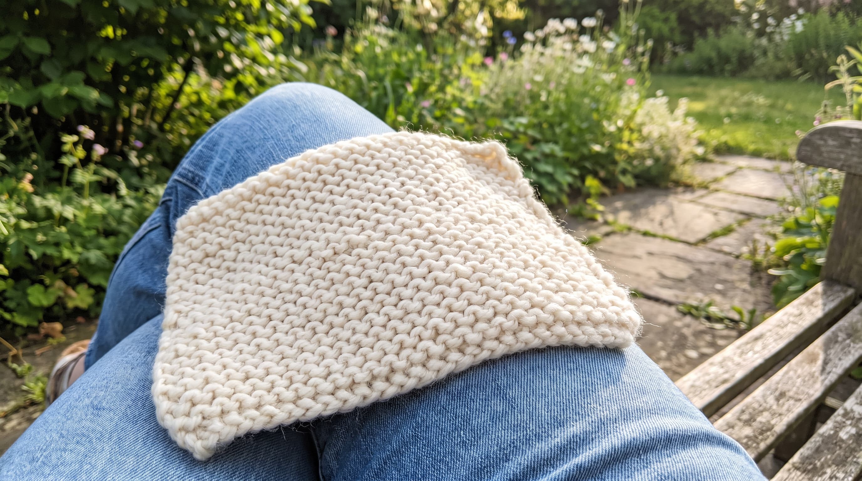 unraveled yarn stitches