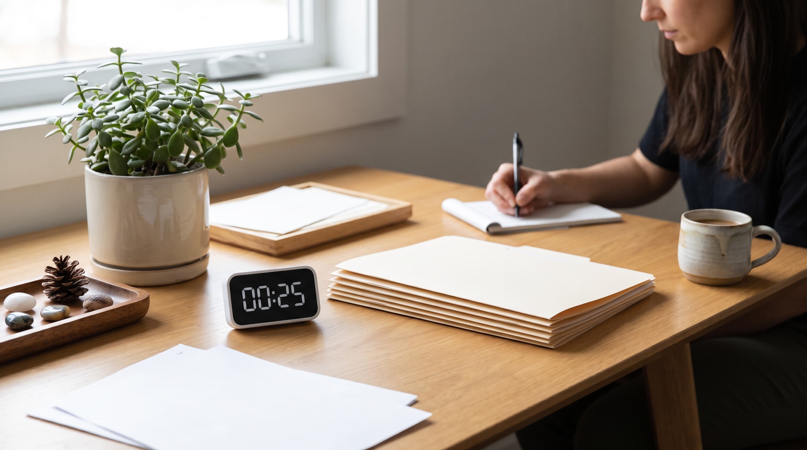 open notebook desk