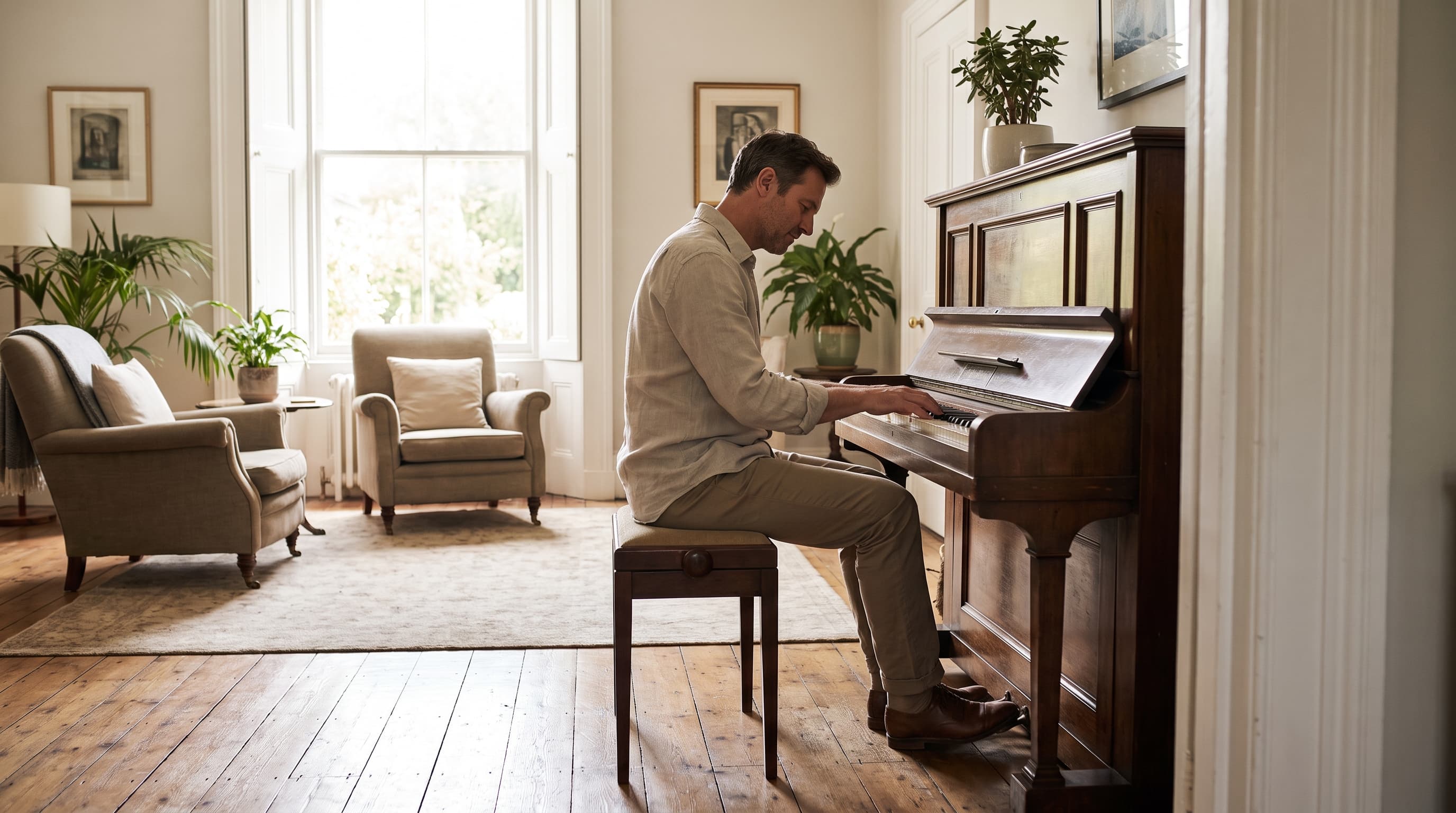 adulto che suona il pianoforte