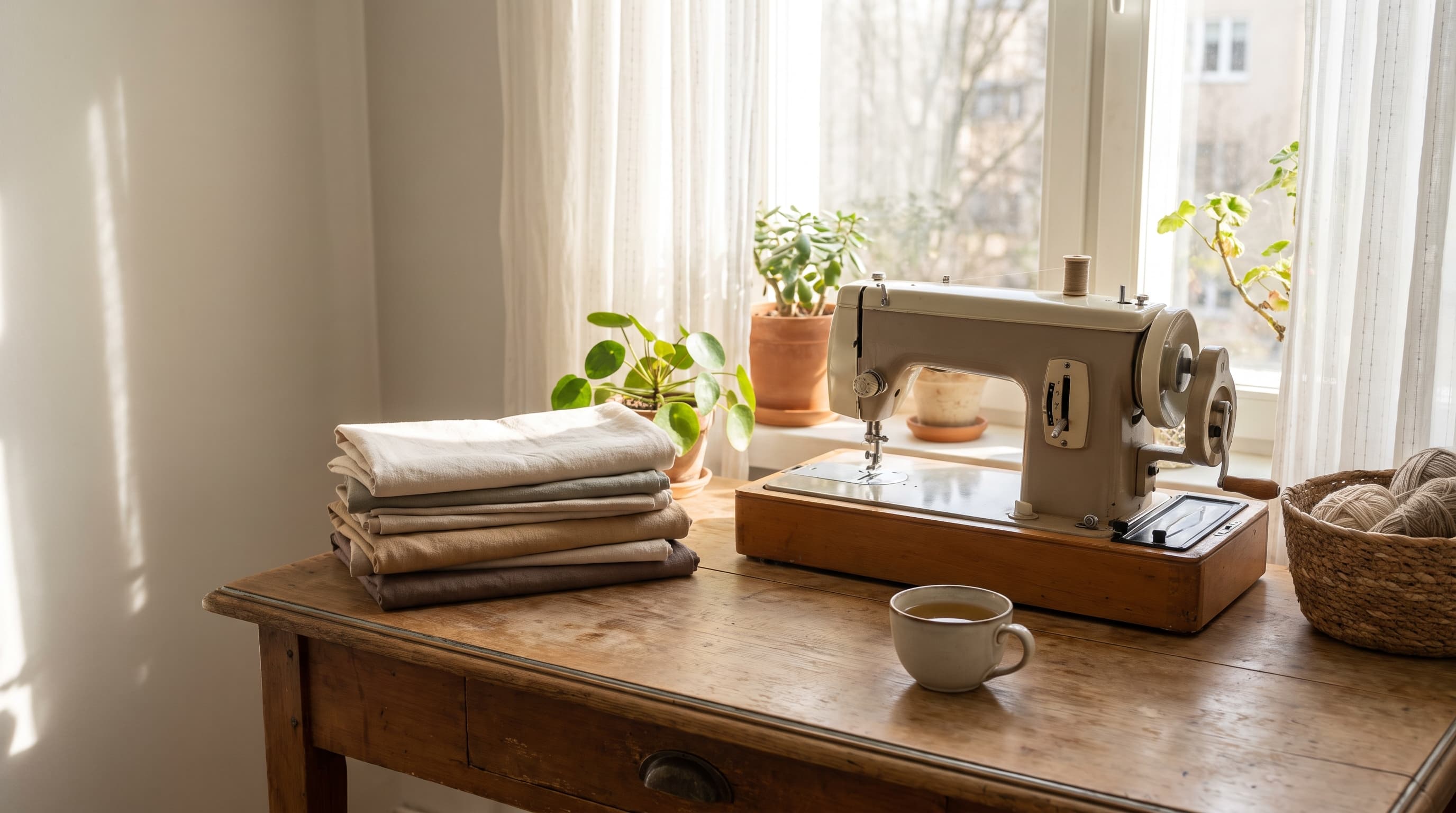 sewing machine workspace