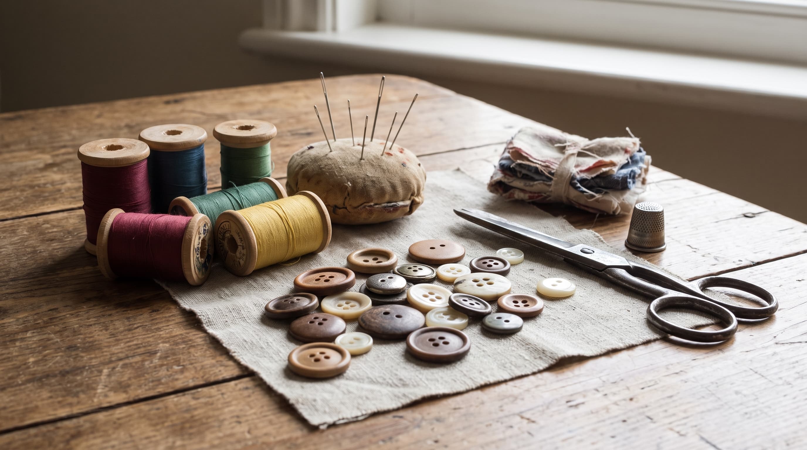 sewing needle and thread