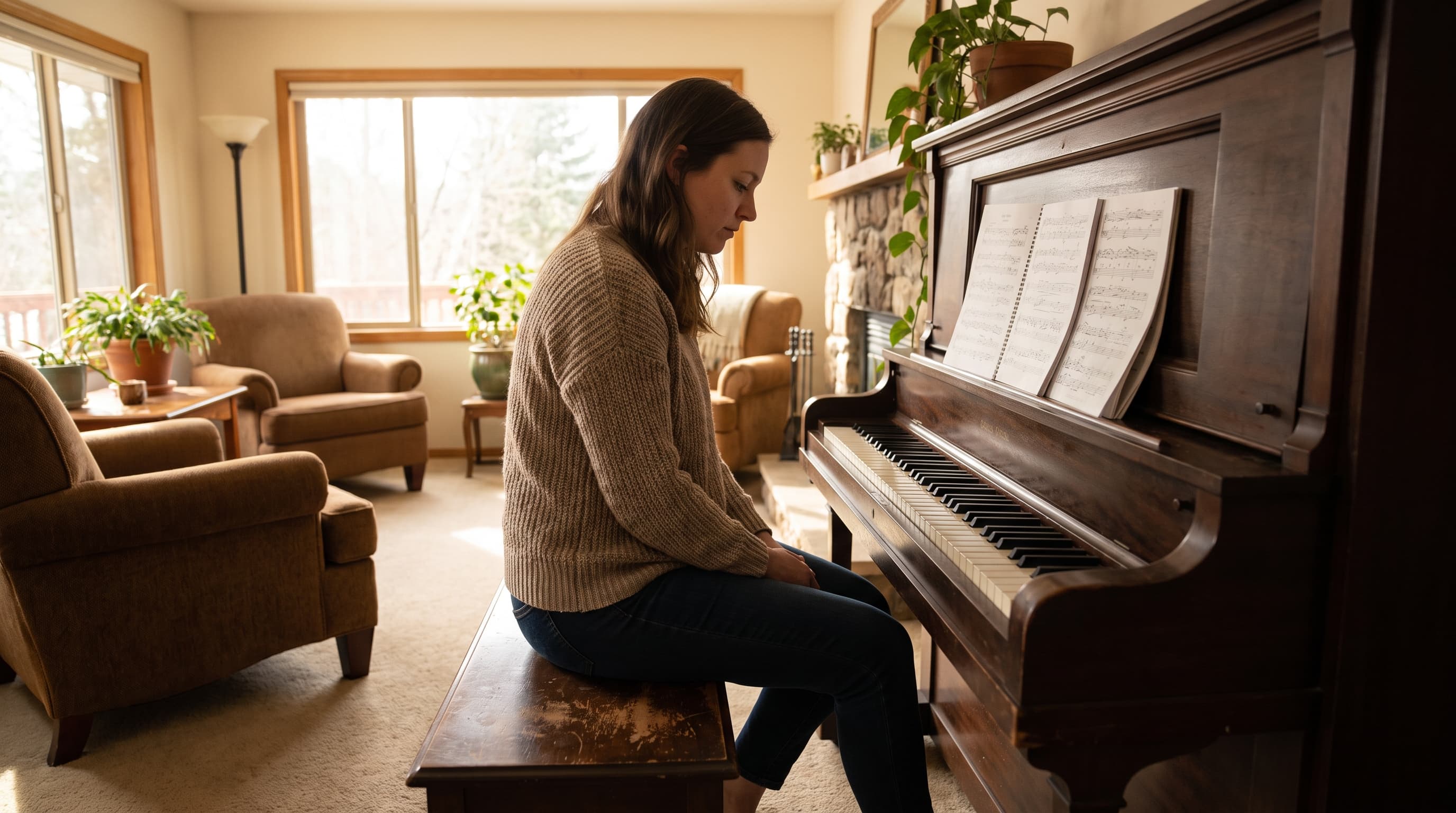 playing piano keys