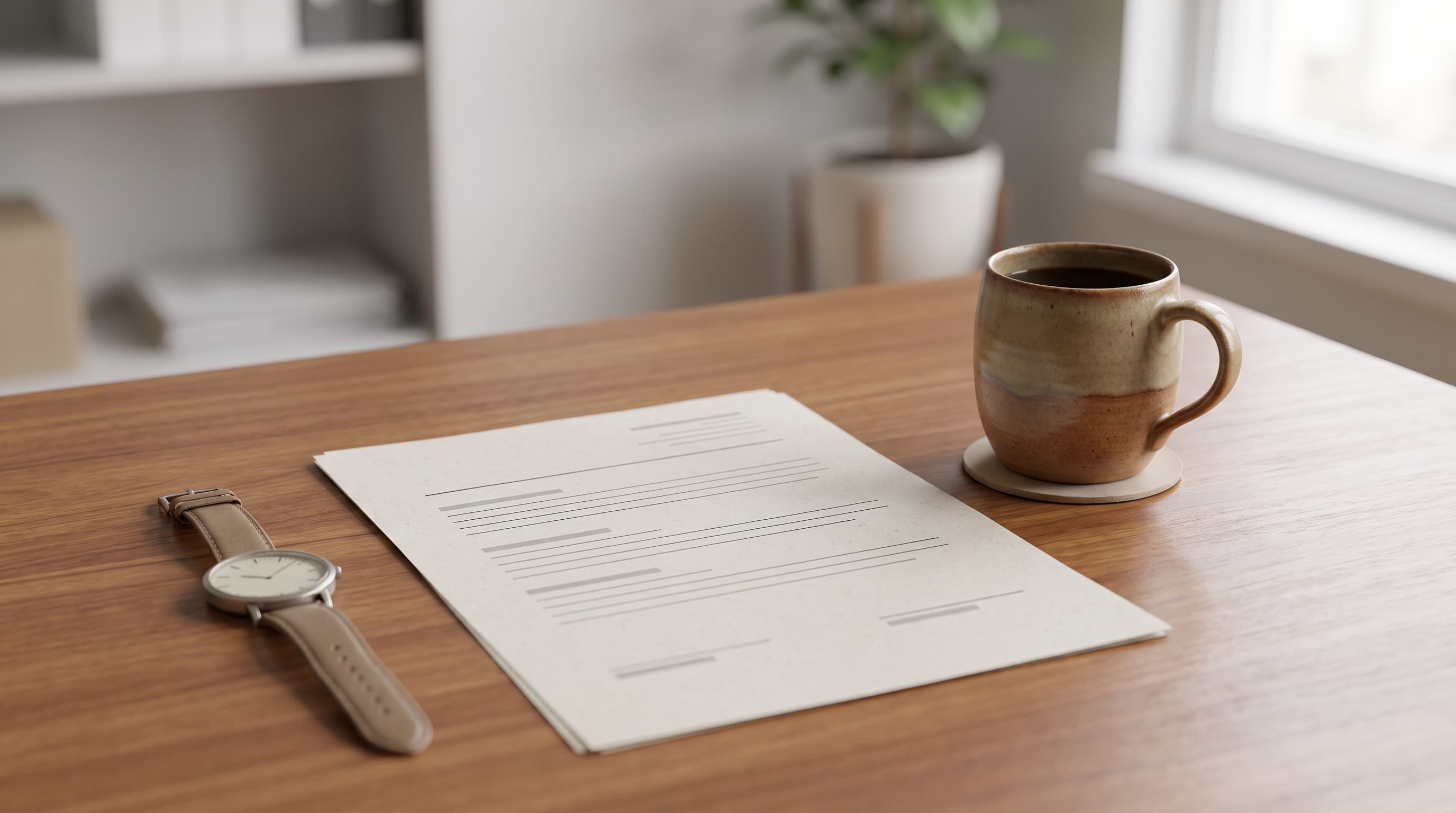resume on desk