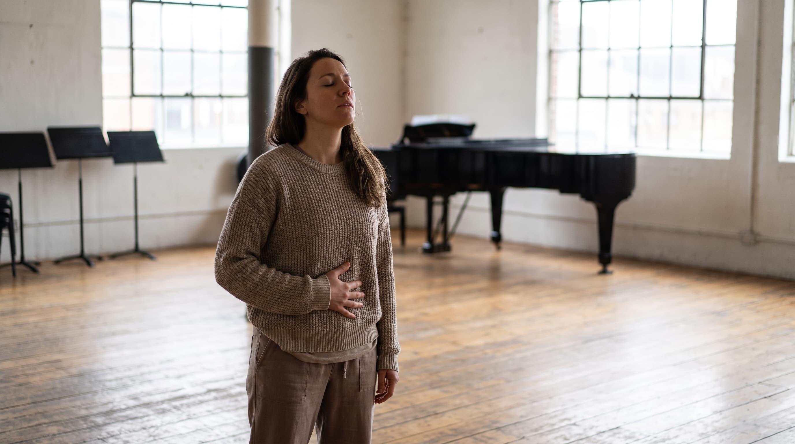 singer practicing scales