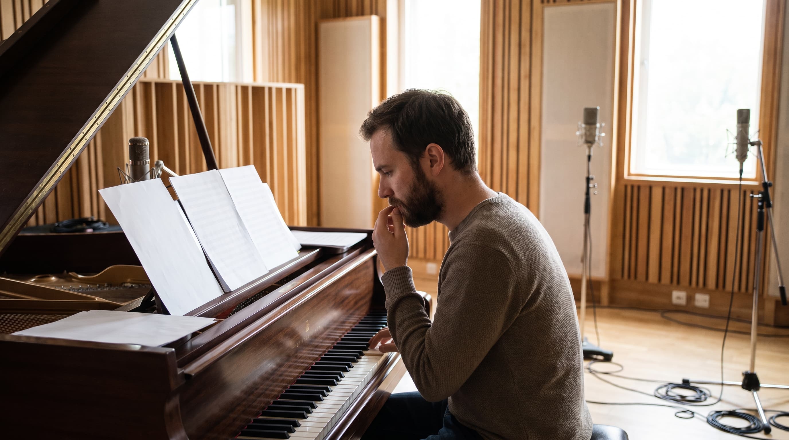 singer tracking vocals